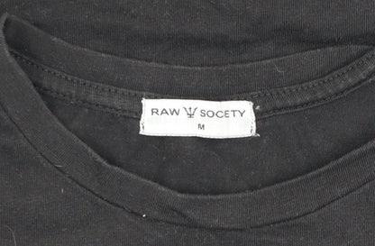 Raw Society Men's Black M T-Shirt Logo Design