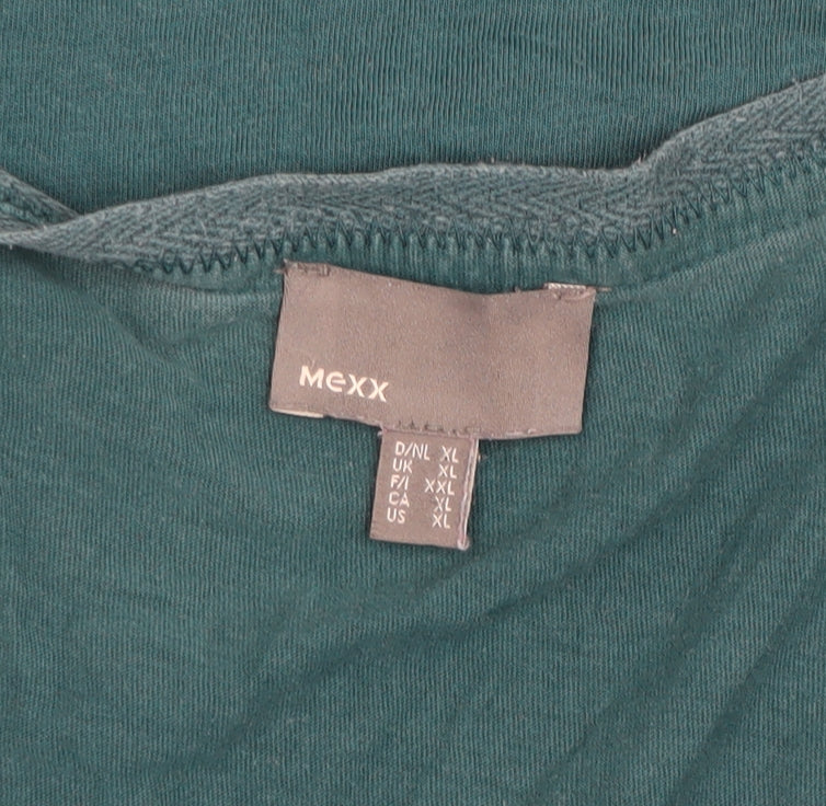 Mexx Women's Green Cotton V-Neck Tank Top XL