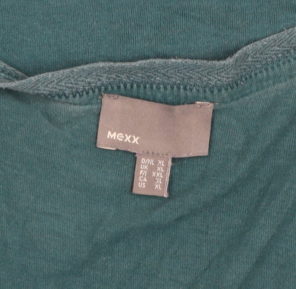 Mexx Women's Green Cotton V-Neck Tank Top XL