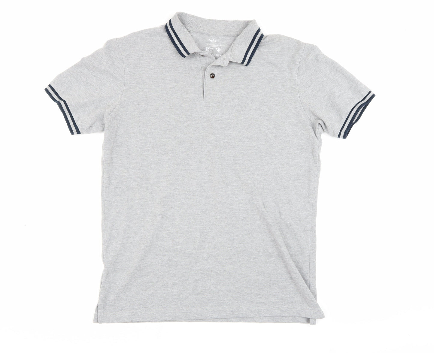 Splash Men's Grey Slim Fit Polo Shirt, M - Casual Style