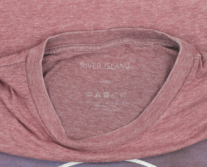 River Island Men's Red L Graphic City T-Shirt