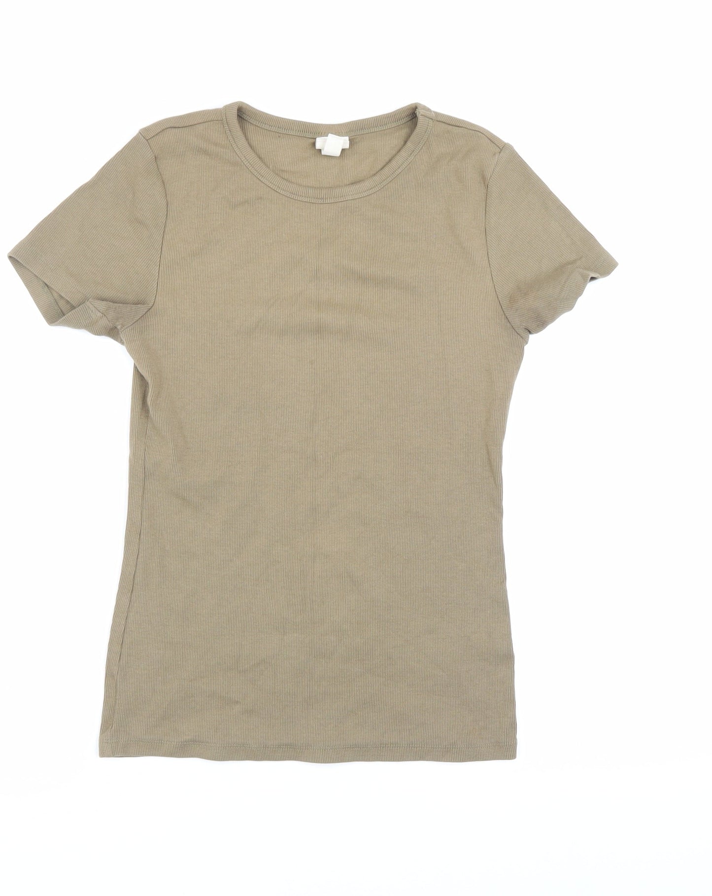 Womens UK Size M H&M Beige Basic T-Shirt