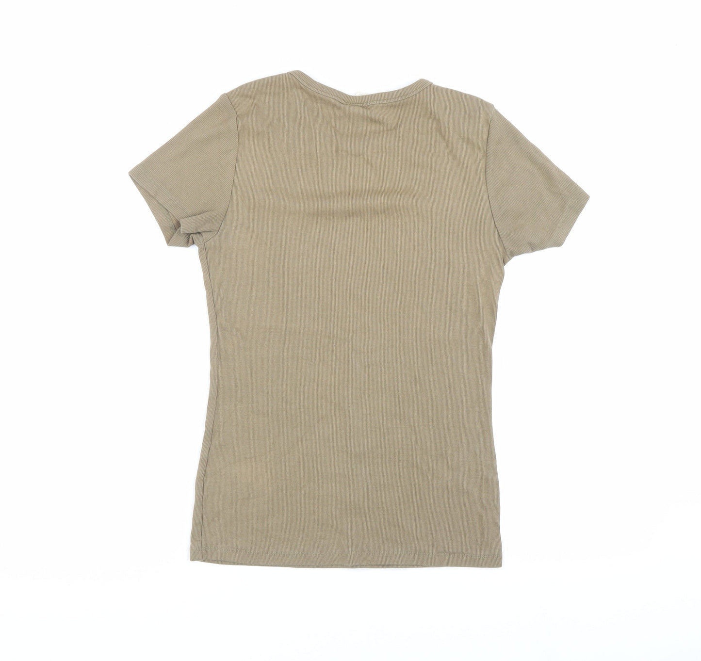 Womens UK Size M H&M Beige Basic T-Shirt