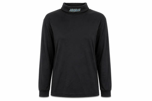 Front view of unisex black long sleeve top -, size S