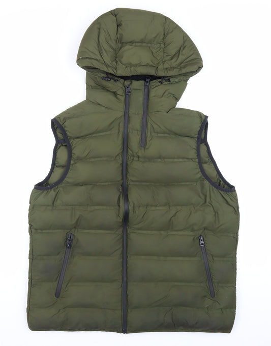 Zara Man Green XL Puffer Waistcoat for Men