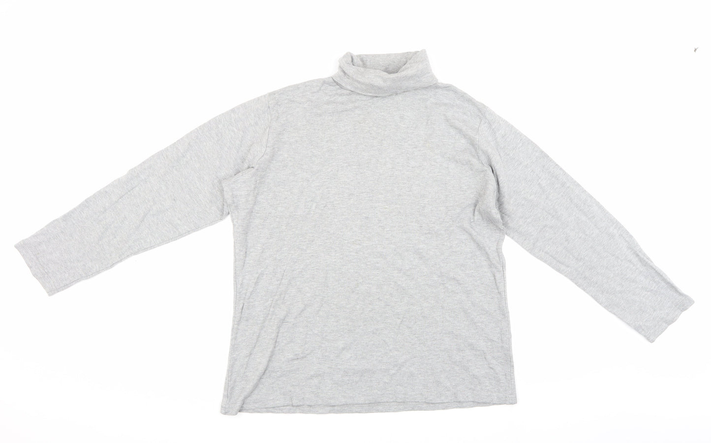 Isle Women's Grey Roll Neck Long Sleeve Top, Size L