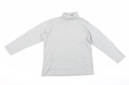 Isle Women's Grey Roll Neck Long Sleeve Top, Size L