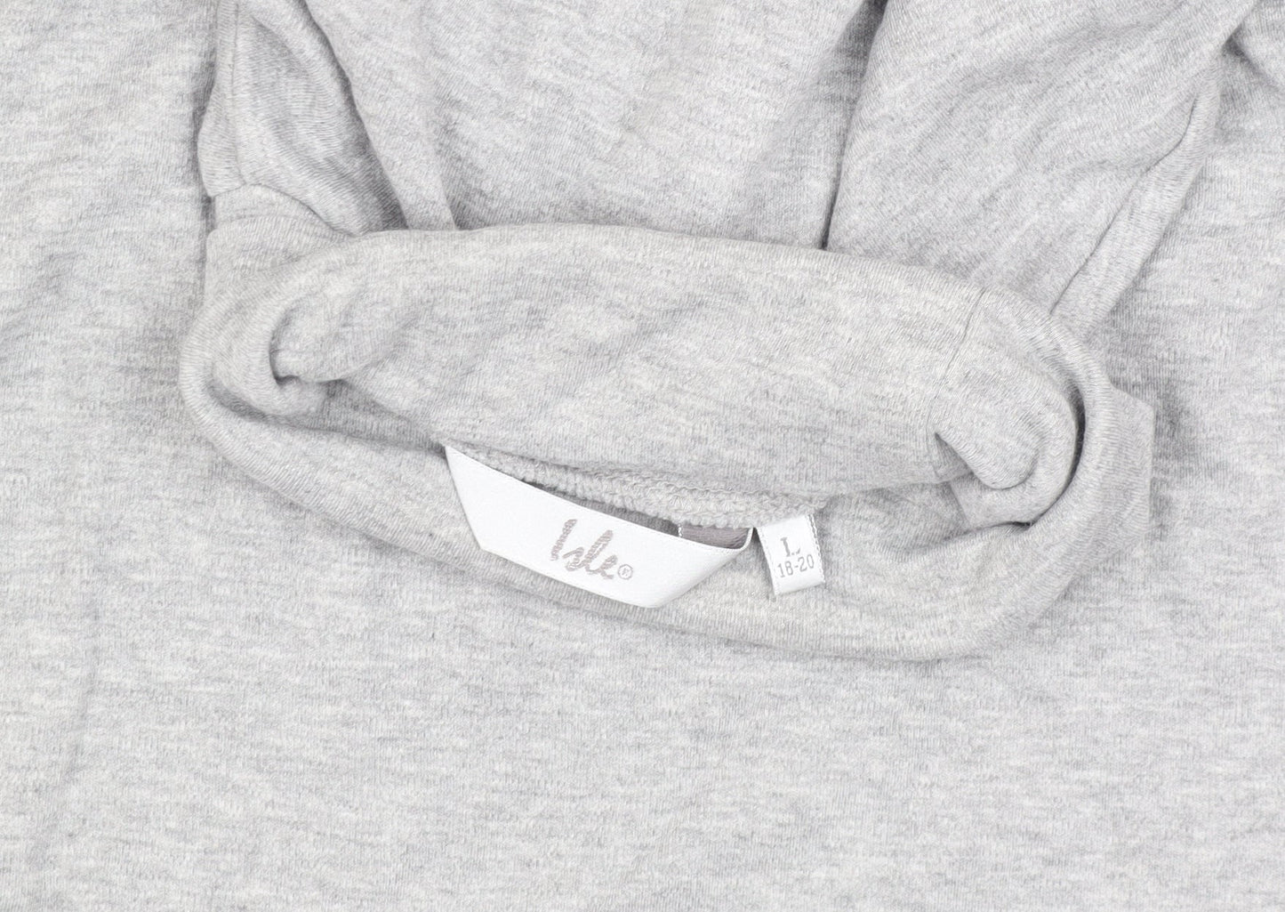 Isle Women's Grey Roll Neck Long Sleeve Top, Size L