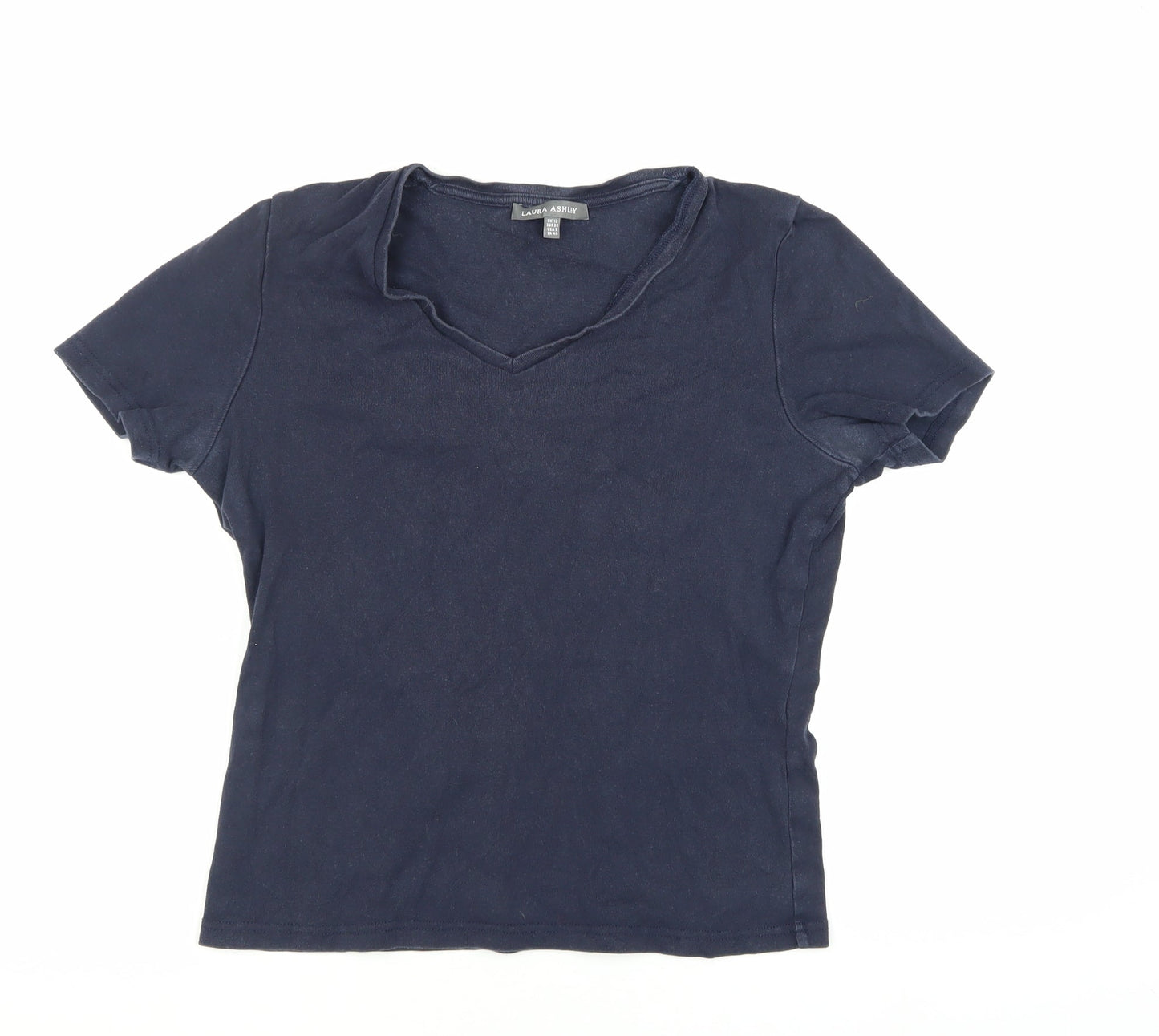 Laura Ashley Women's Blue V-Neck T-Shirt Size 12