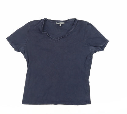 Laura Ashley Women's Blue V-Neck T-Shirt Size 12