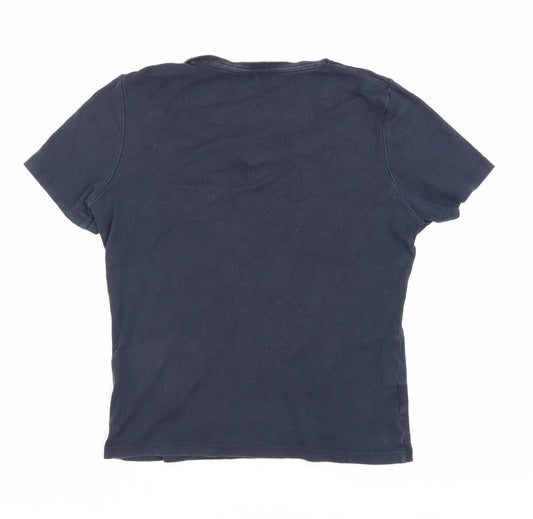 Laura Ashley Women's Blue V-Neck T-Shirt Size 12
