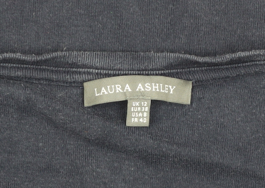 Laura Ashley Women's Blue V-Neck T-Shirt Size 12