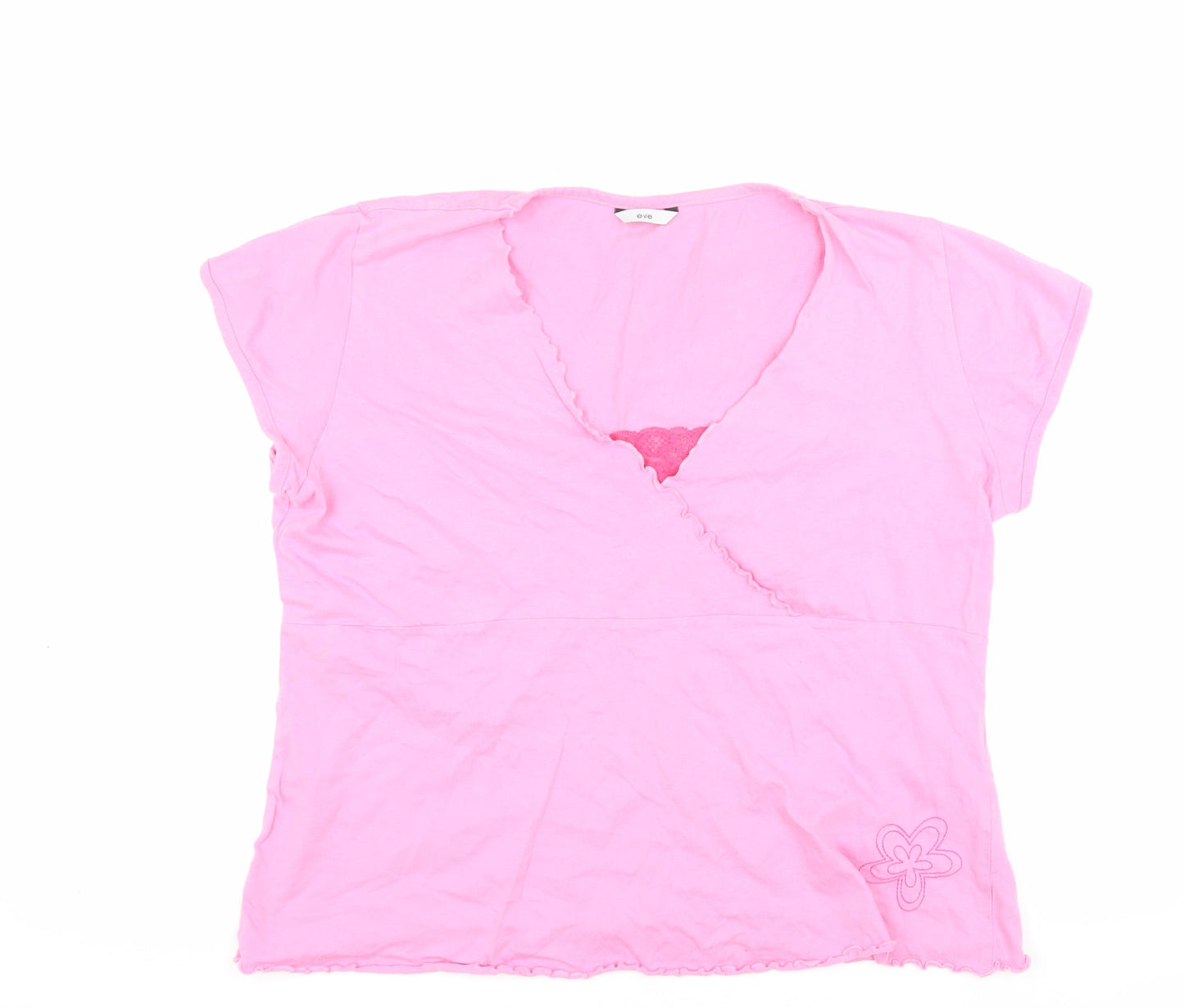 Womens UK Size 1820 E-vie Pink Wrap T-Shirt