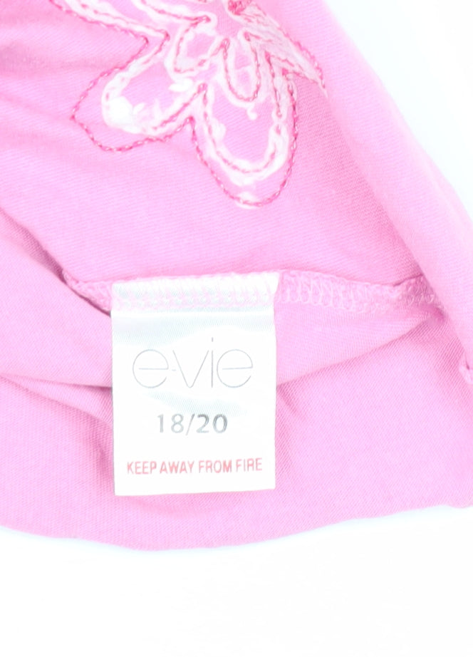 Womens UK Size 1820 E-vie Pink Wrap T-Shirt