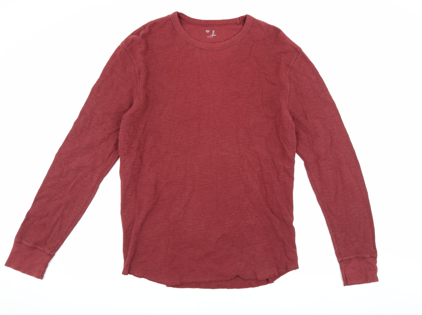 Gap Men's Red Pullover Jumper, Size L, Cotton Knit