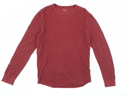 Gap Men's Red Pullover Jumper, Size L, Cotton Knit