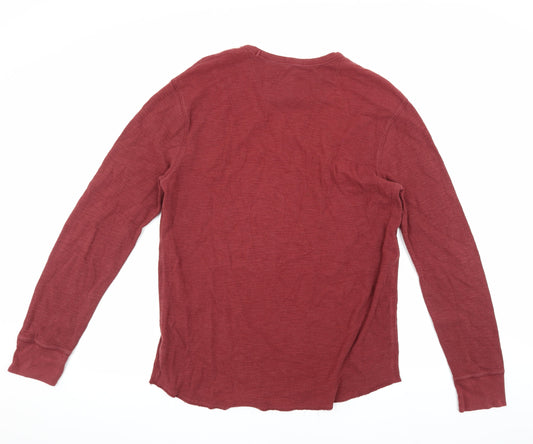 Gap Men's Red Pullover Jumper, Size L, Cotton Knit