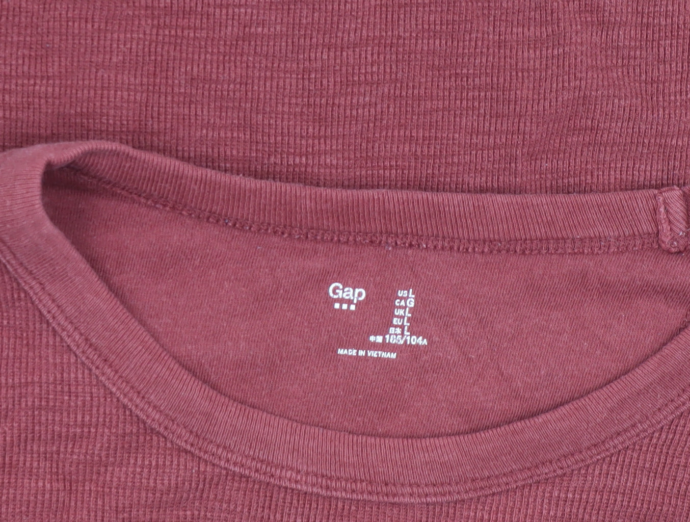 Gap Men's Red Pullover Jumper, Size L, Cotton Knit