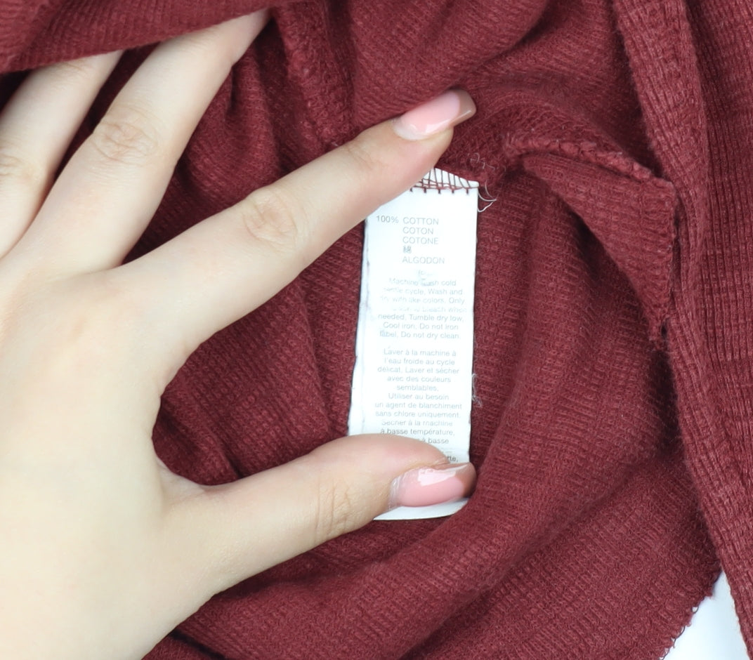 Gap Men's Red Pullover Jumper, Size L, Cotton Knit