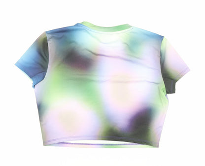 Womens UK Size S Monki Multicoloured Cropped T-Shirt