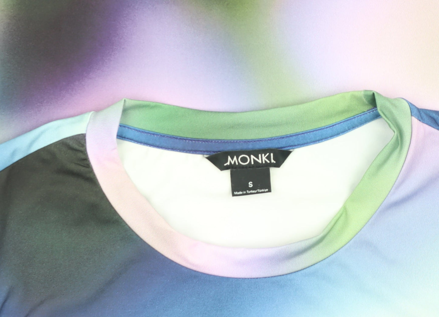 Womens UK Size S Monki Multicoloured Cropped T-Shirt