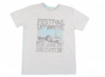 Peter Storm Men's Grey Festival Camper T-Shirt L