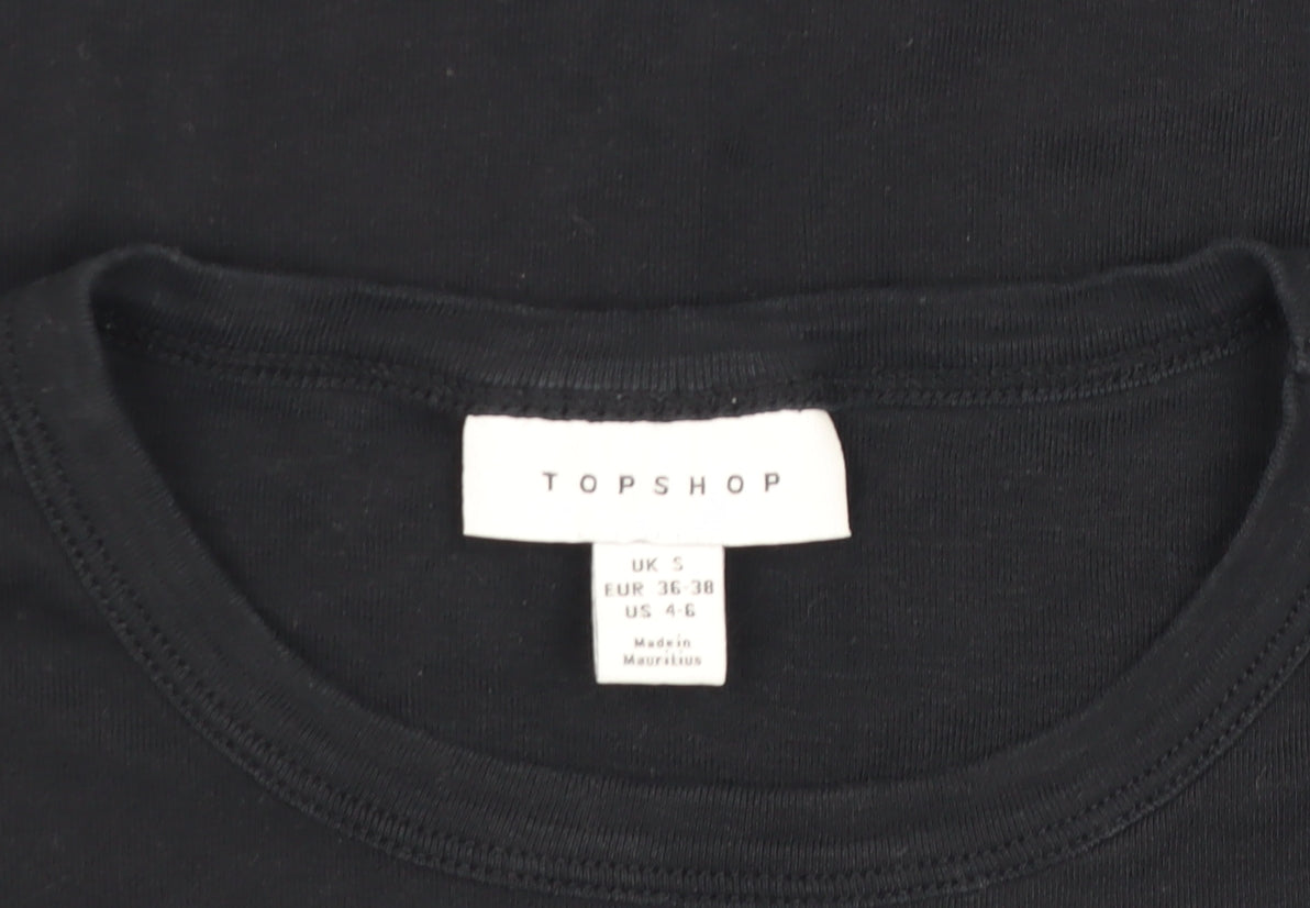 Womens UK Size S Topshop Black  T-Shirt