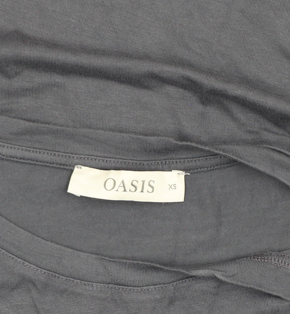 Womens UK Size XS Oasis Grey Basic T-Shirt