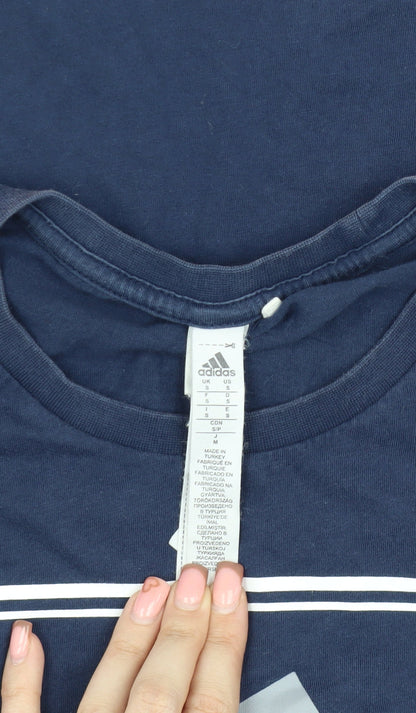 Adidas Blue Men's T-Shirt, Size S, Logo, Casual Sport Wear
