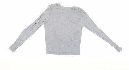 Womens UK Size XS H&M Grey Basic T-Shirt