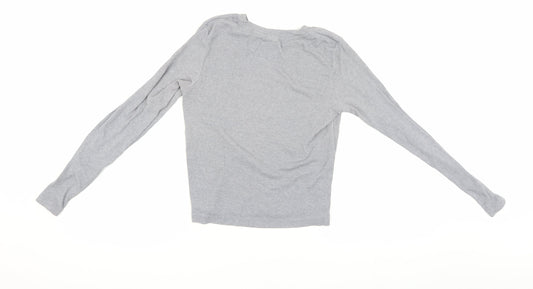 Womens UK Size XS H&M Grey Basic T-Shirt