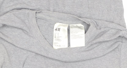 Womens UK Size XS H&M Grey Basic T-Shirt