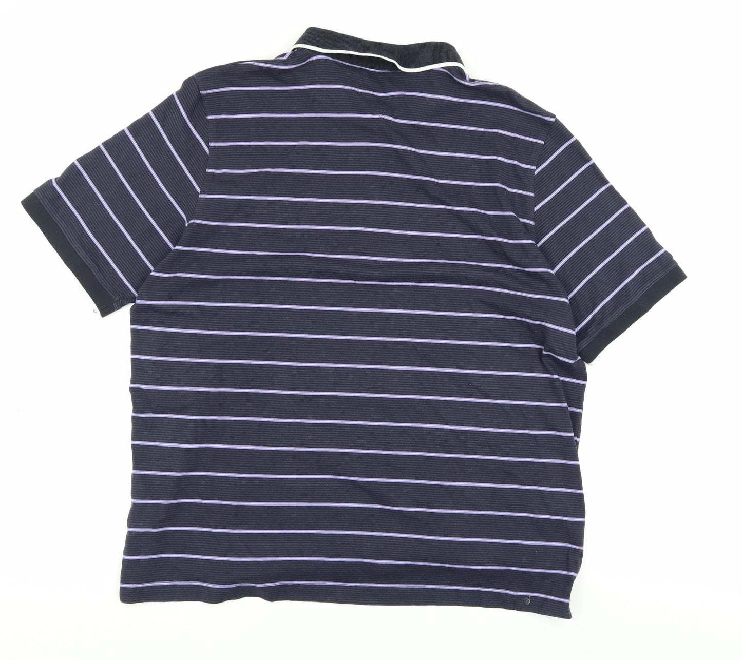 Lincoln Men's XL Black Striped Polo Shirt