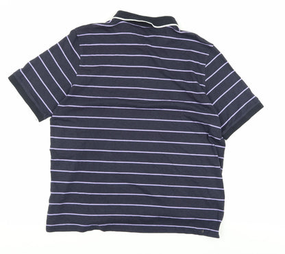 Lincoln Men's XL Black Striped Polo Shirt