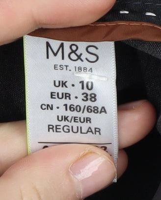 Womens UK Size 10 Marks and Spencer Regular Fit Workwear Black Trousers