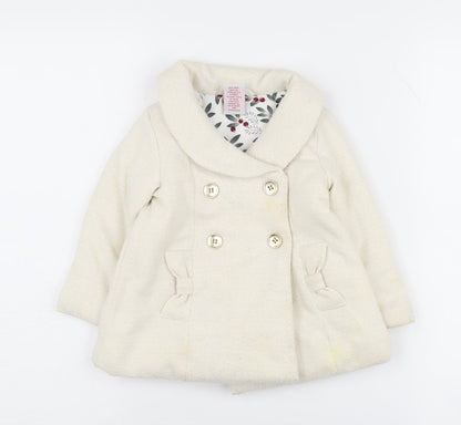 Tahari Unisex Baby Coat Ivory 12-18 Months Double-Breasted