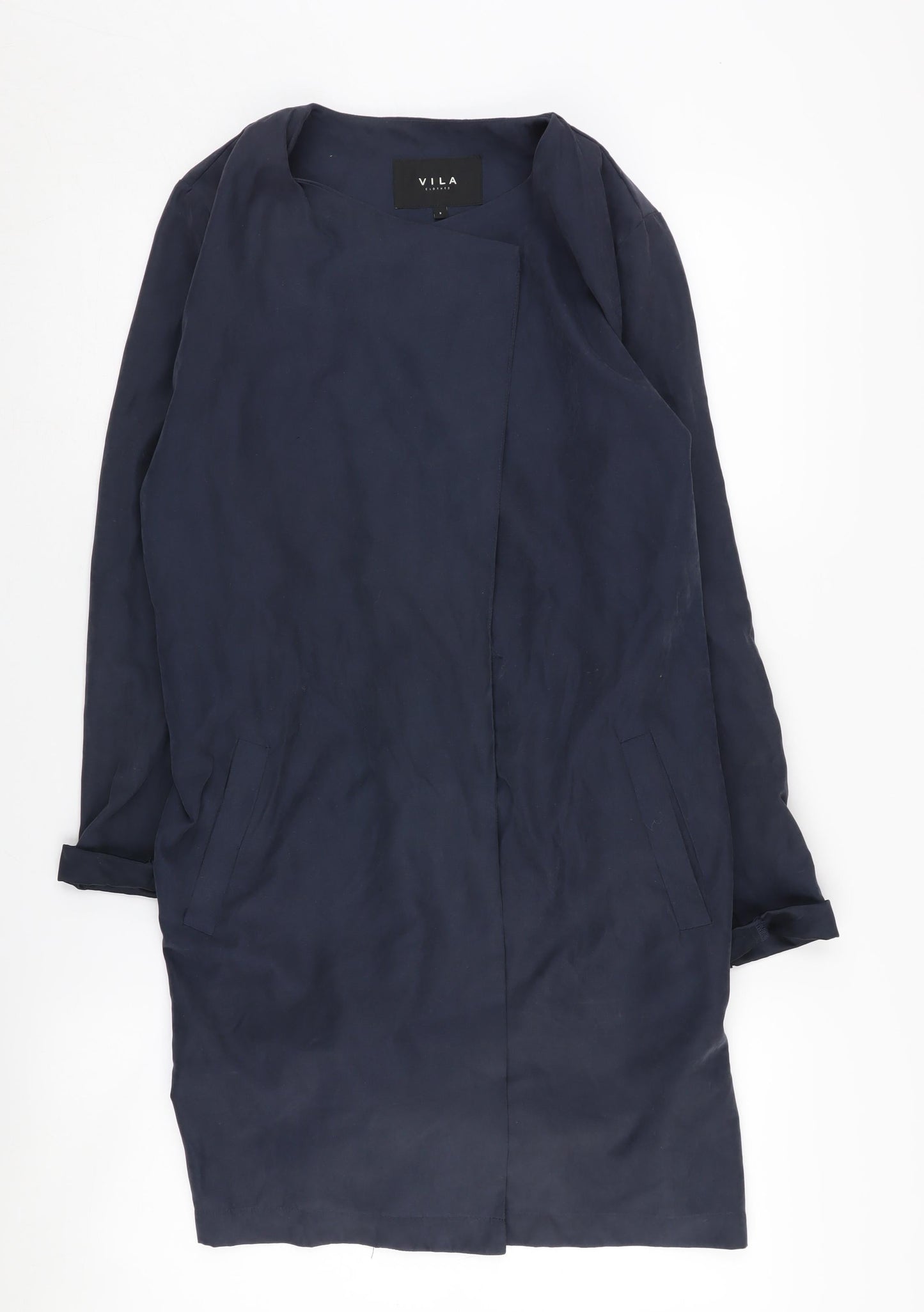 Womens UK Size S VILA Blue Trench Coat
