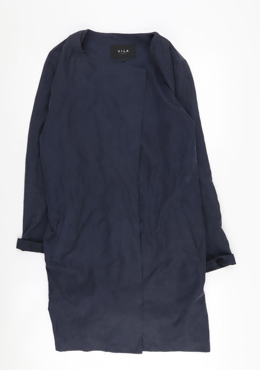 Womens UK Size S VILA Blue Trench Coat