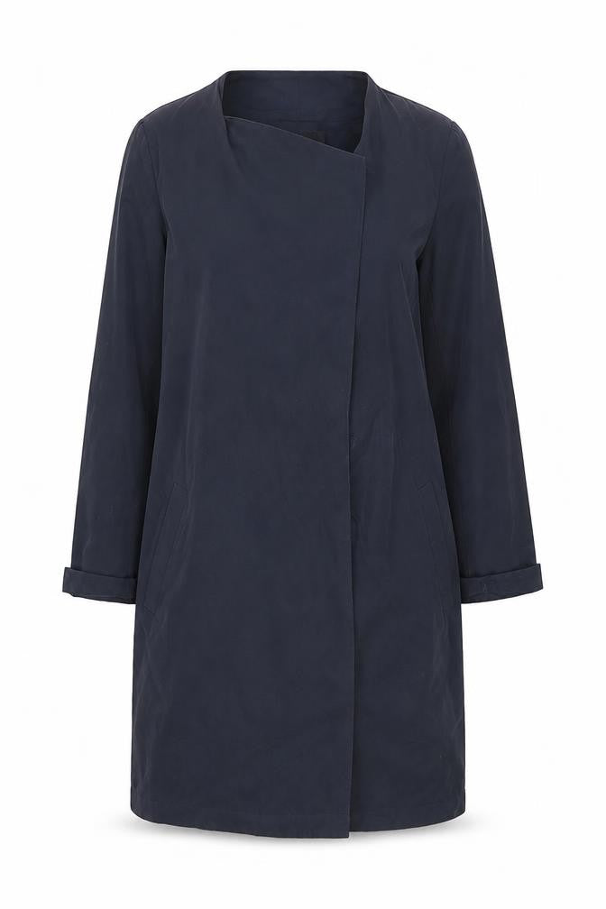 VILA Women's Blue Belted Trench Coat Size S