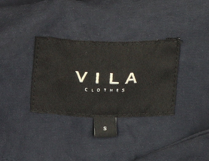 Womens UK Size S VILA Blue Trench Coat