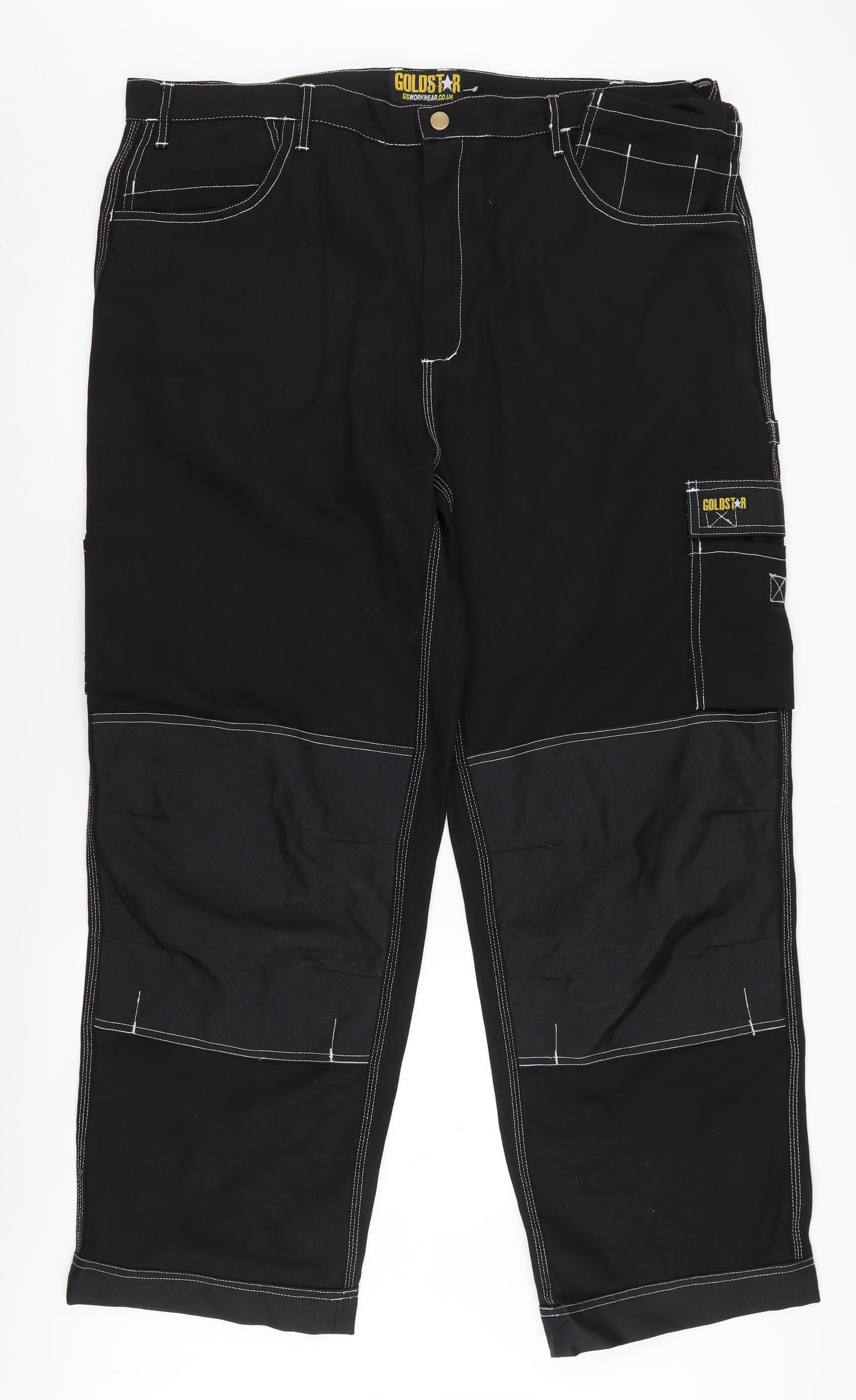 Goldstar Men's Black Cargo Work Trousers Size 44
