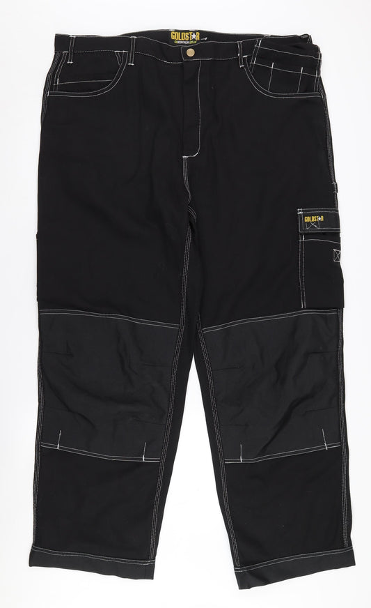 Goldstar Men's Black Cargo Work Trousers Size 44