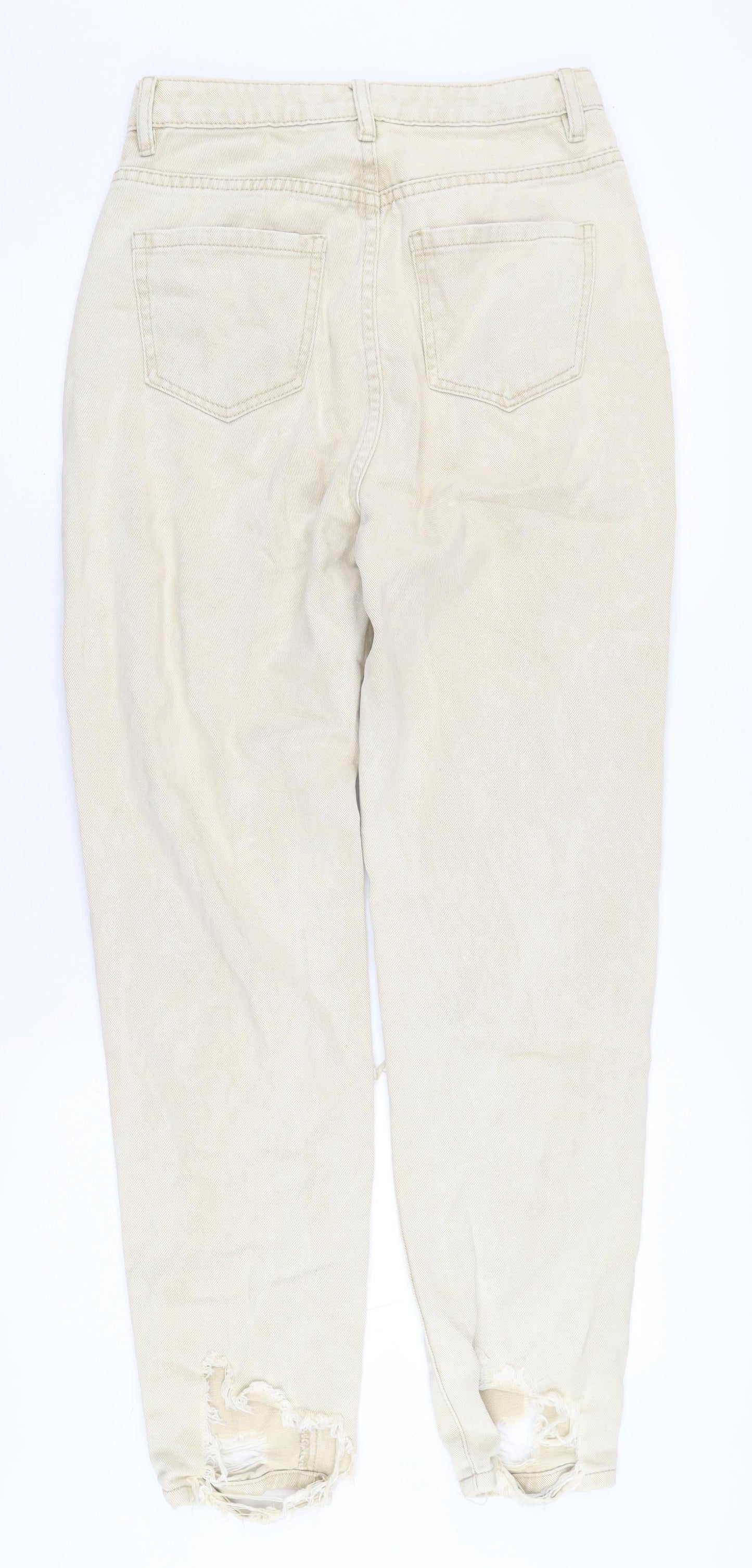 Riot Women's Beige High-Rise Mom Jeans, Size M