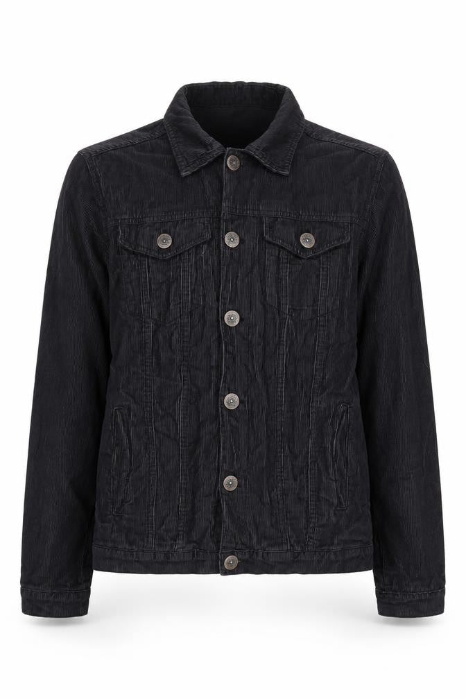 Front view of Cougar Denim Wear Black unisex adults basic jacket l