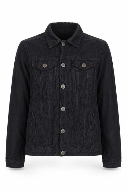 Front view of Cougar Denim Wear Black unisex adults basic jacket l