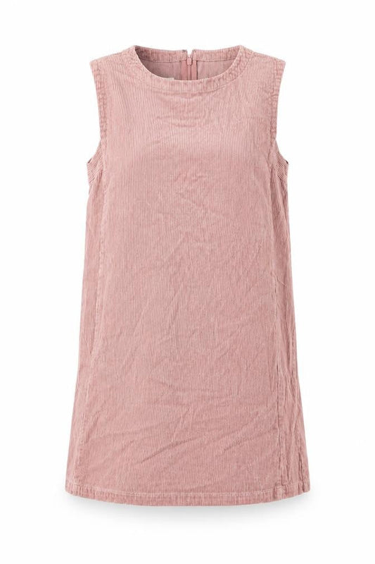 Front view of ASOS Women's Pink Corduroy Shift Dress, size 10