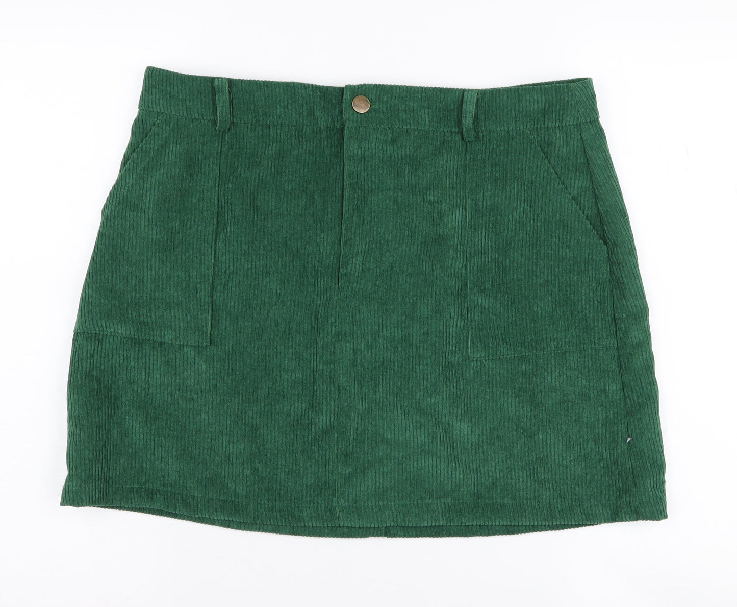 Cider Women's Green Corduroy Skirt XL Casual