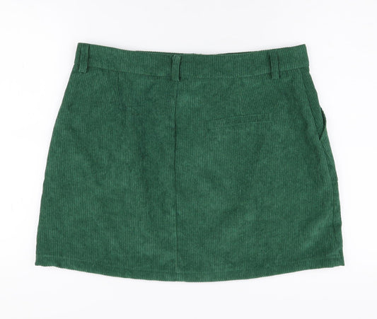 Cider Women's Green Corduroy Skirt XL Casual