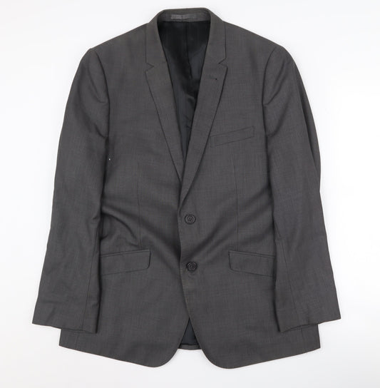 Avenue Men's Grey Blazer 40R Regular Fit Formal