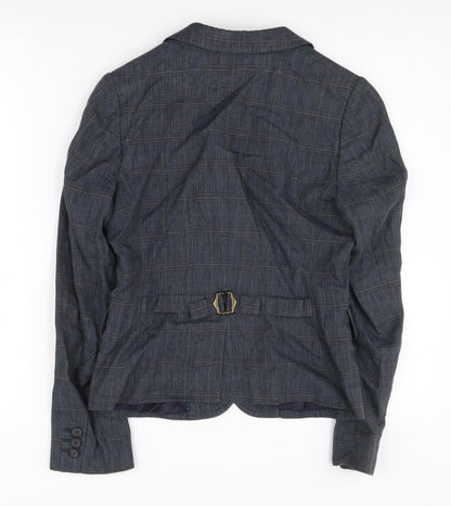 Jigsaw Women's Grey Check Blazer Size 8, Workwear Style
